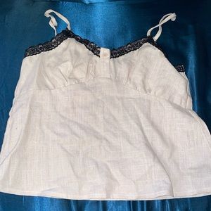cream tank with lace detail
